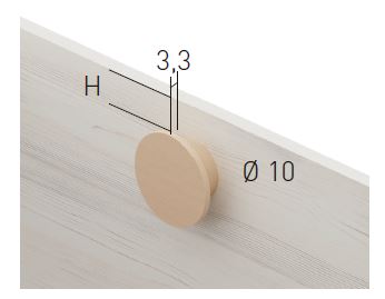 Tiradores WOOD de 10 cm de diámetro de los muebles infantiles de Jota Jota Pe