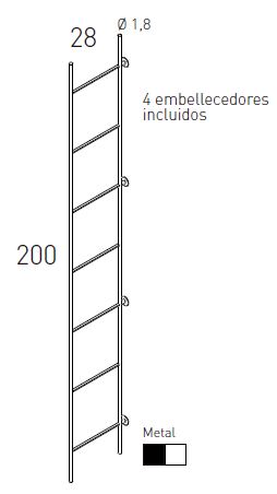 Estantería de pie de madera y metal | Muebles Valencia® Acabado A Forest -  Veta JJP Vita Acabado B Blanco - Metal JJP Vita