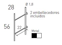 Estantería de pie de madera y metal | Muebles Valencia® Acabado A Forest -  Veta JJP Vita Acabado B Blanco - Metal JJP Vita