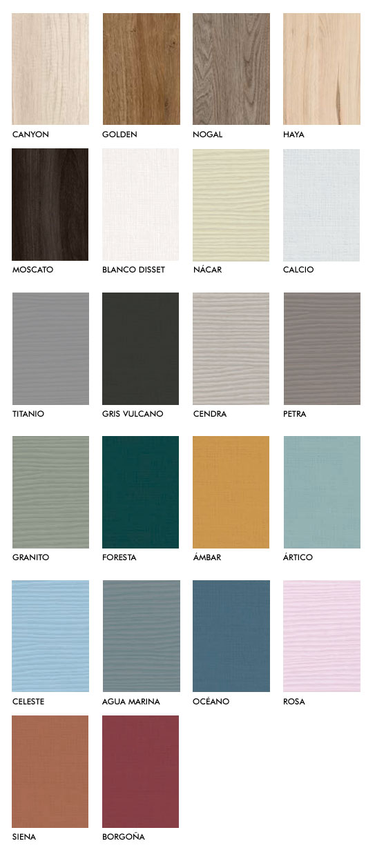 Colores Laminados del Catálogo Salones de LaGrama