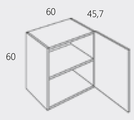 Medidas de los módulos bajos con 1 puerta de Mesegué