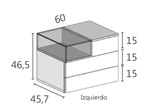 Medidas de las mesitas de Mesegué