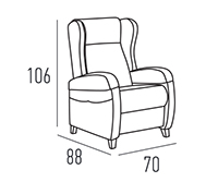 Medidas del sillón relax Alexa de Mopal Tapizados