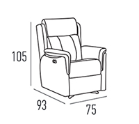 Medidas del sillón relax Roma de Mopal Tapizados