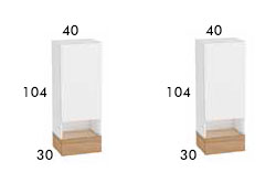 Medidas del módulo para colgar con vitrina