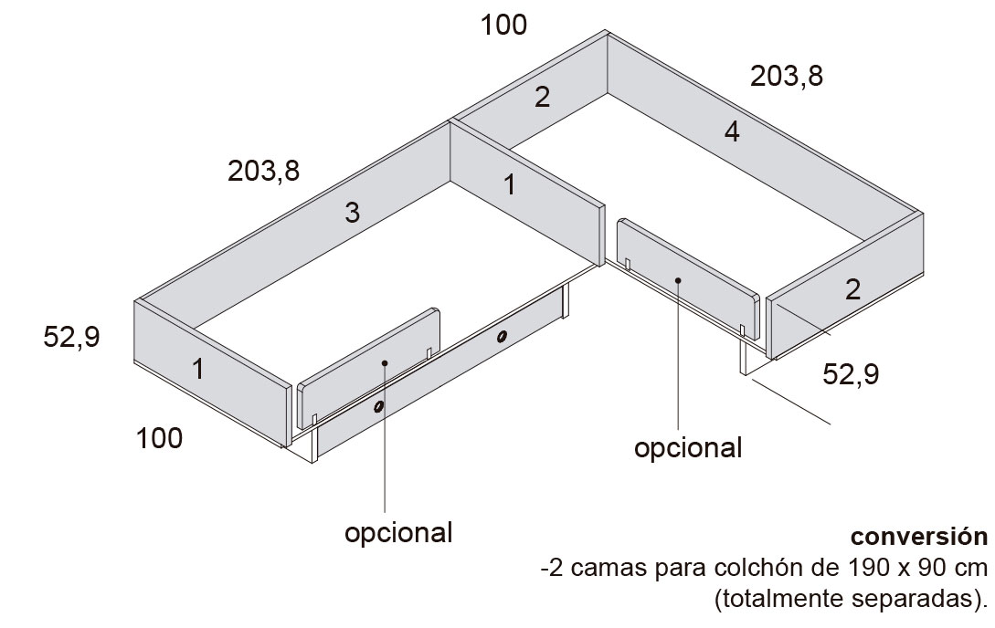 Medidas de las camas infantiles de Ros