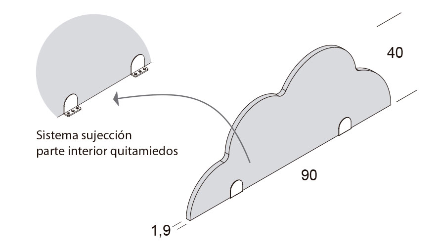 Medidas de los quitamiedos infantiles de Ros