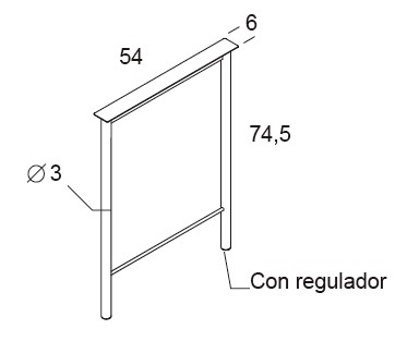 Medidas de las patas de escritorios para zona de estudio de Ros