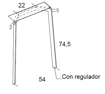 Medidas de las patas de escritorio para zona de estudio de Ros