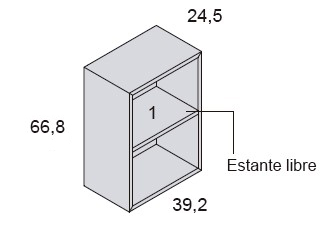 Medidas de los books verticales sin puerta de Ros