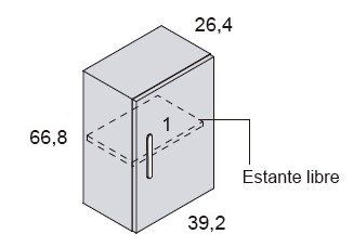 Medidas de los books verticales con puerta de Ros