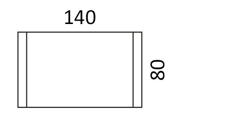 Medidas de la mesa de 140 cm fija de Adec