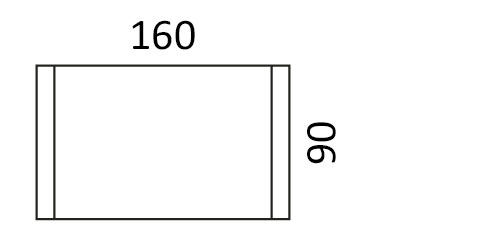 Medidas de la mesa de 160 cm fija de Adec