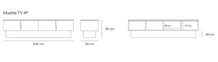 Medidas Mueble tv Totem Teulat