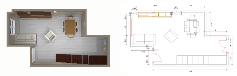 Comedor diseñado en 3D por Muebles Valencia